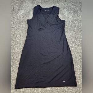 Woolrich Dress Women Size Large Wrap Fit Flare Dress Pullover Black